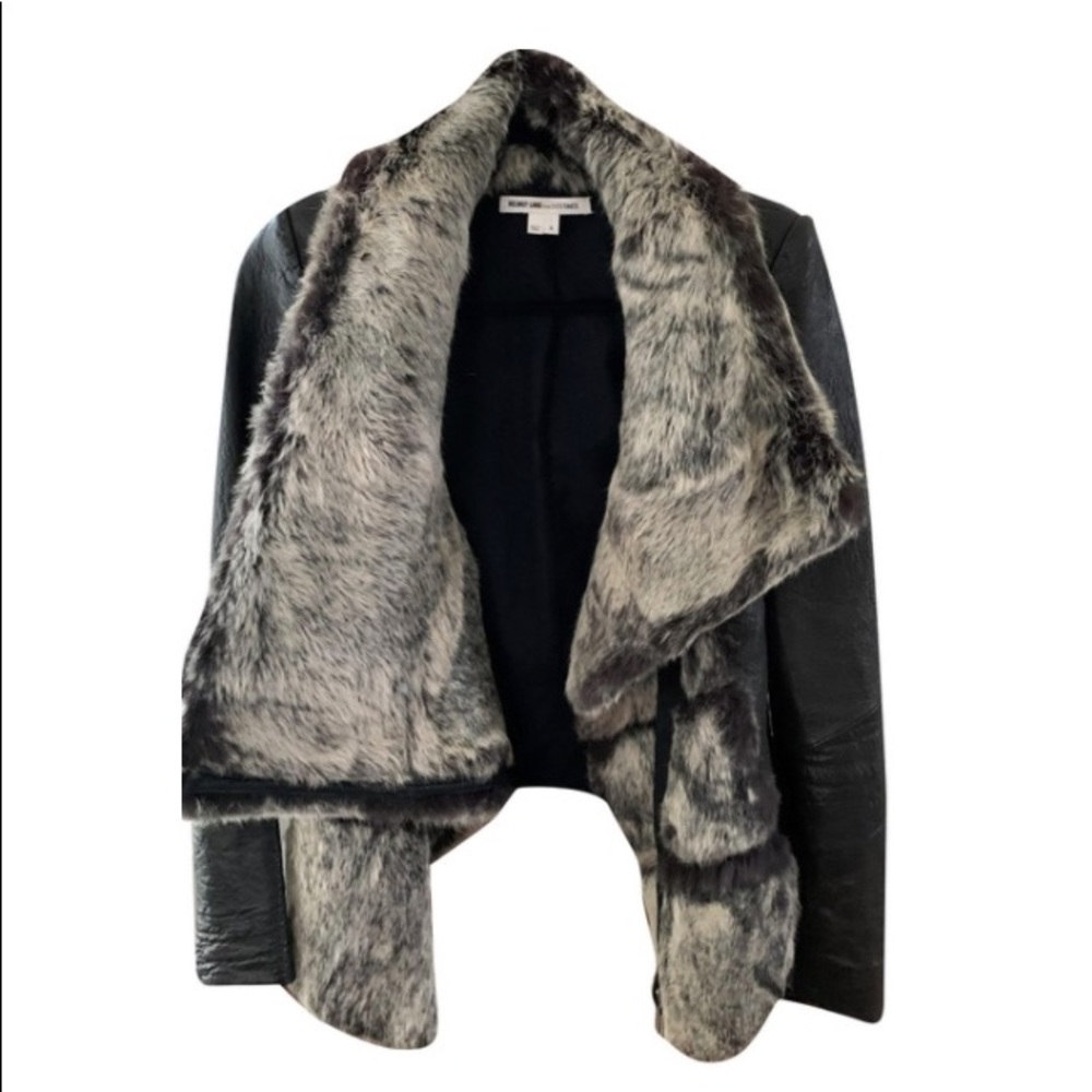 Helmut Lang for Intermix Fur & Leather Coat Jacket